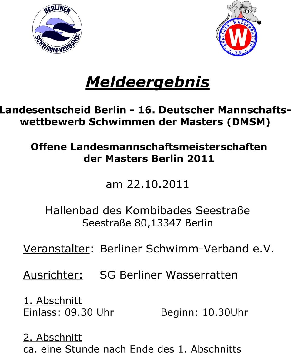 Masters Berlin 2011 am 22.10.