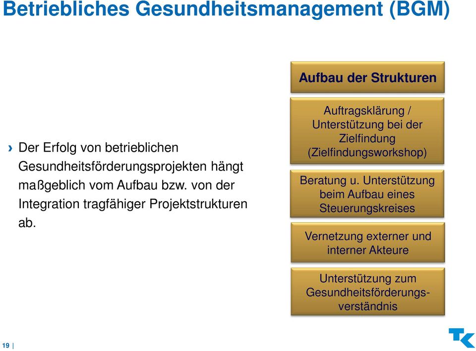 von der Integration tragfähiger Projektstrukturen ab.