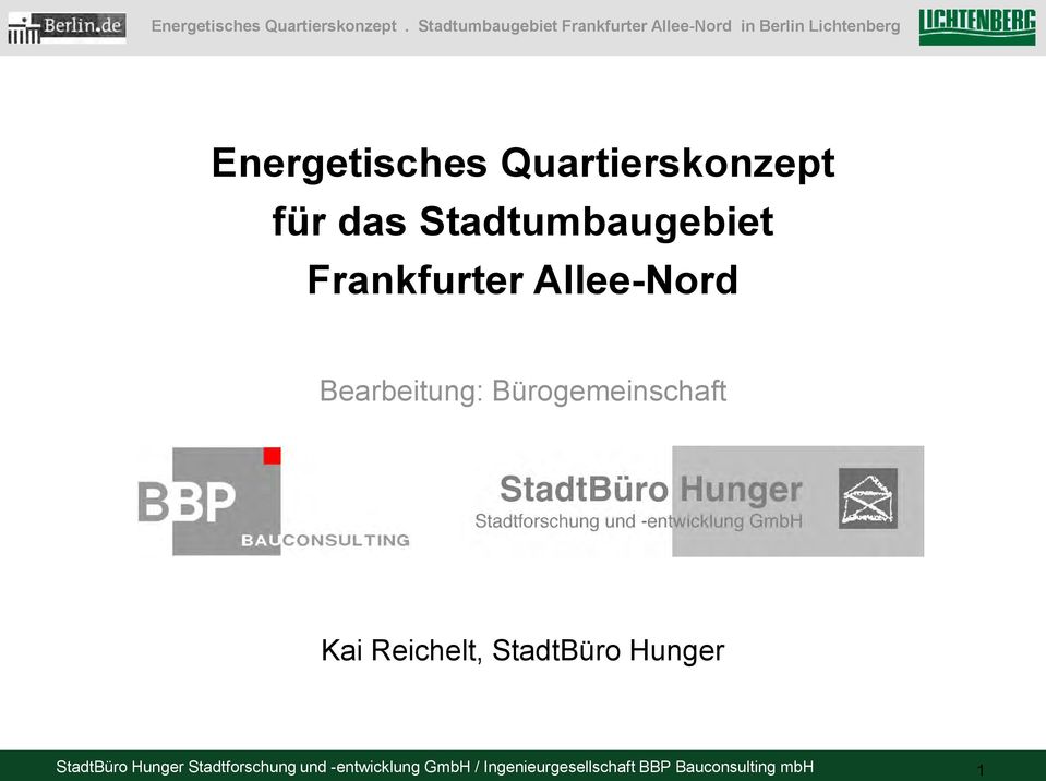 Reichelt, StadtBüro Hunger StadtBüro Hunger Stadtforschung