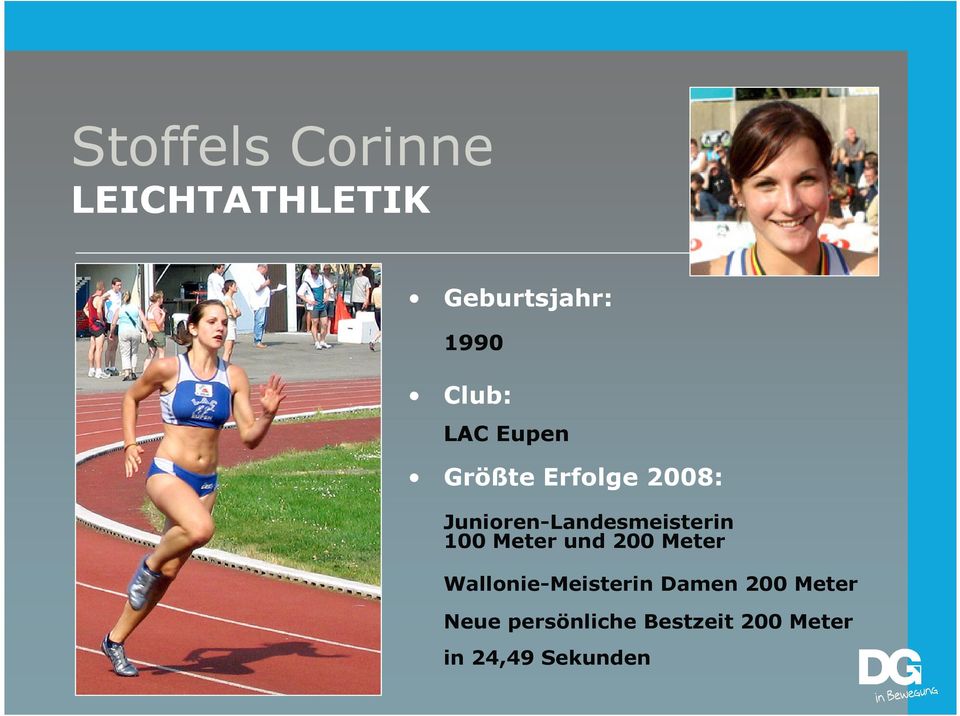 200 Meter Wallonie-Meisterin Damen 200 Meter