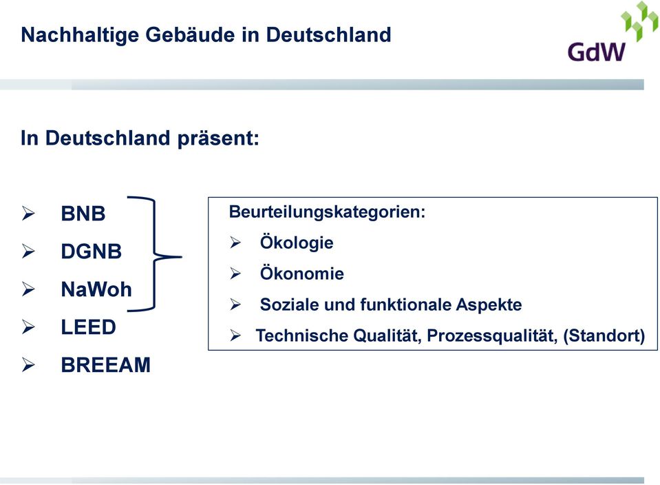 Beurteilungskategorien: Ökologie Ökonomie Soziale