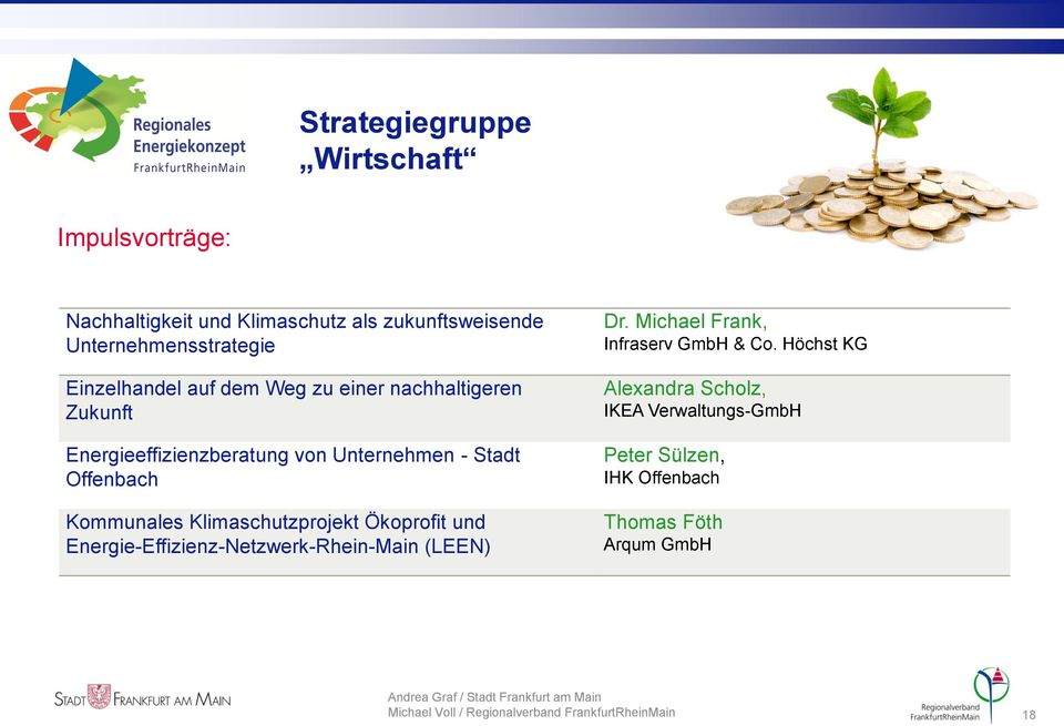 Offenbach Kommunales Klimaschutzprojekt Ökoprofit und Energie-Effizienz-Netzwerk-Rhein-Main (LEEN) Dr.