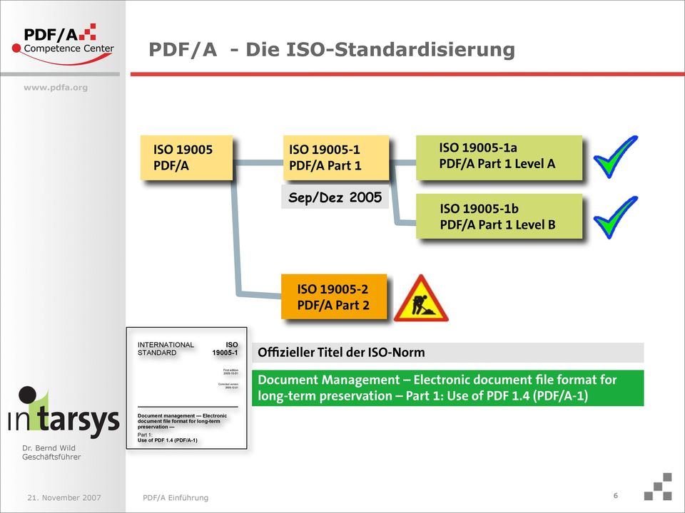 /-34 5667895869 Offizieller Titel der ISO-Norm Document Management Electronic document file format for long-term preservation Part 1: Use of PDF 1.