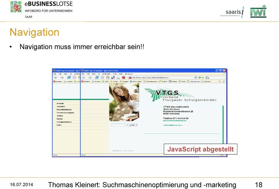 ! JavaScript abgestellt 16.07.