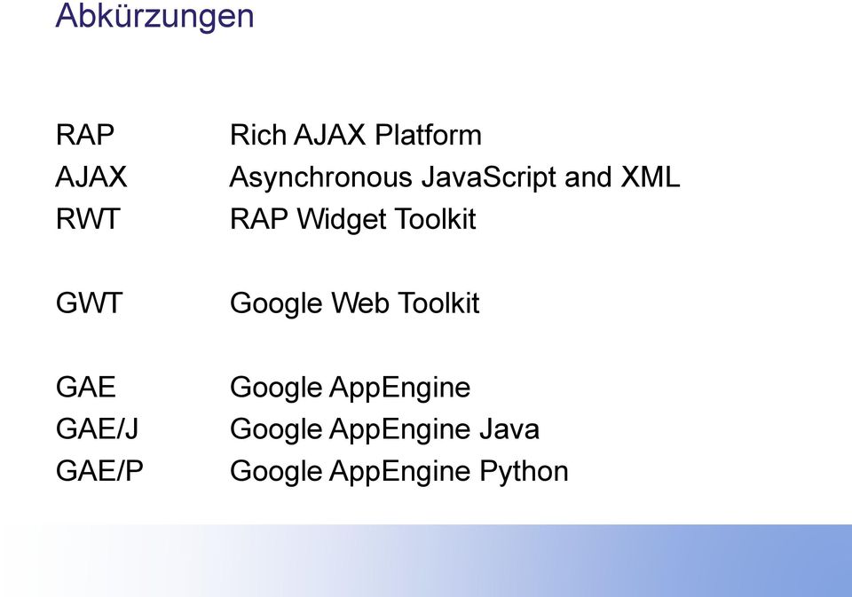 Toolkit GWT Google Web Toolkit GAE GAE/J GAE/P