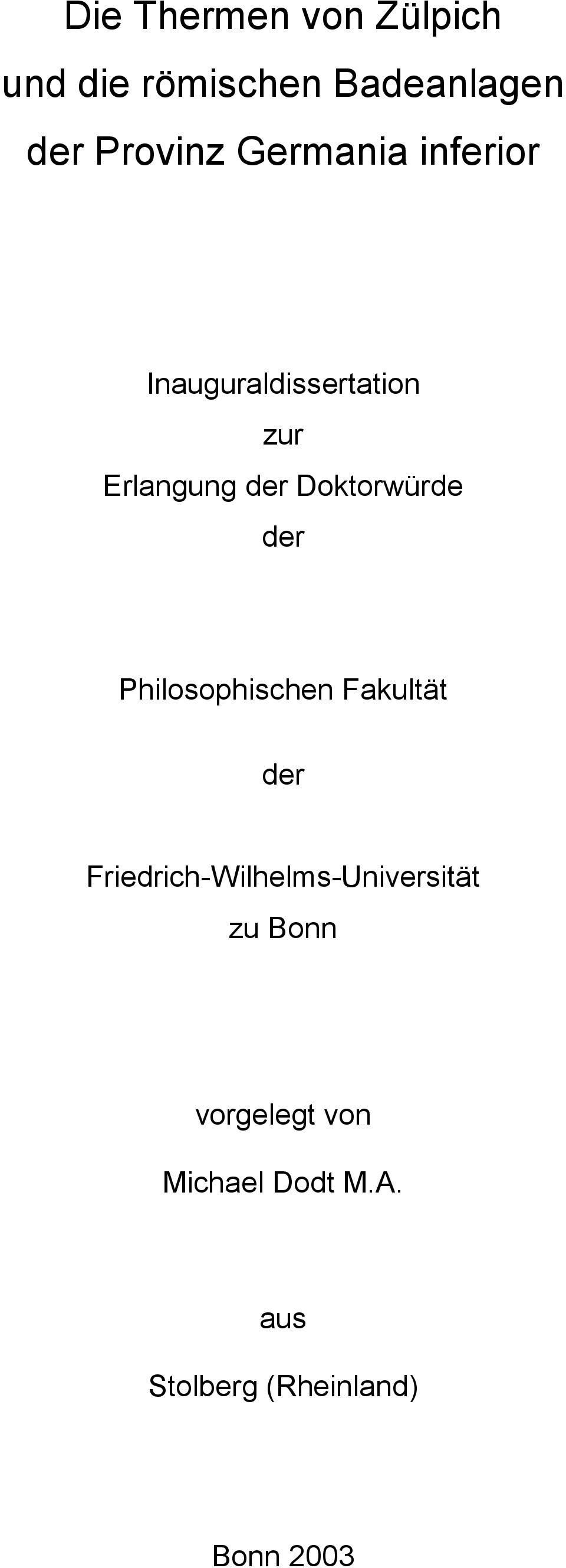 Doktorwürde der Philosophischen Fakultät der
