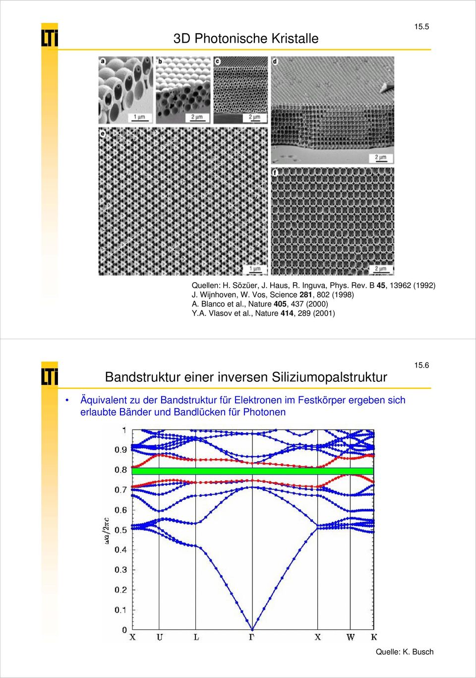 , Nature 414, 289 (2001) Bandstruktur einer inversen Siliziumopalstruktur 15.