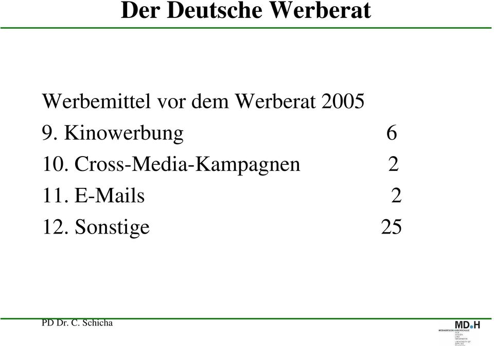 2005 9. Kinowerbung 6 10.