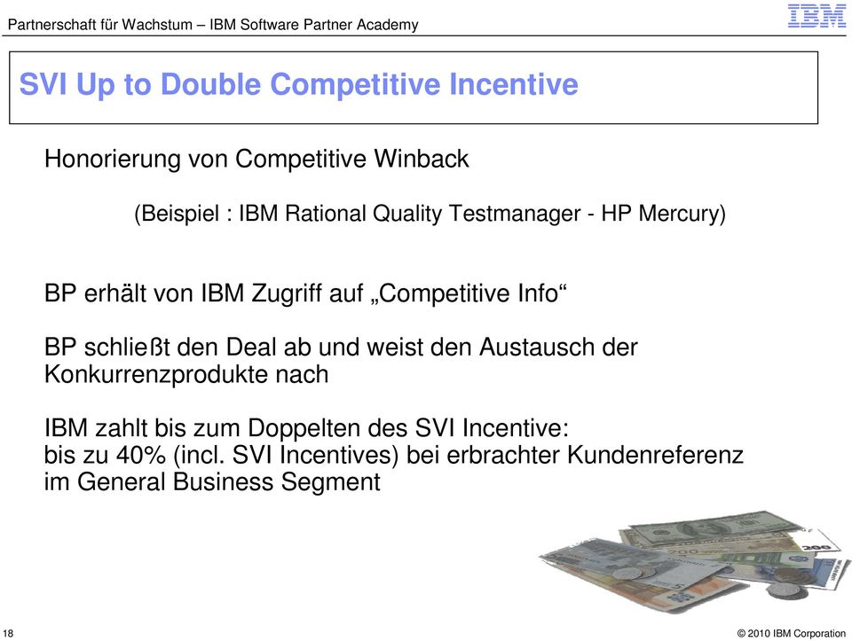 Deal ab und weist den Austausch der Konkurrenzprodukte nach IBM zahlt bis zum Doppelten des SVI