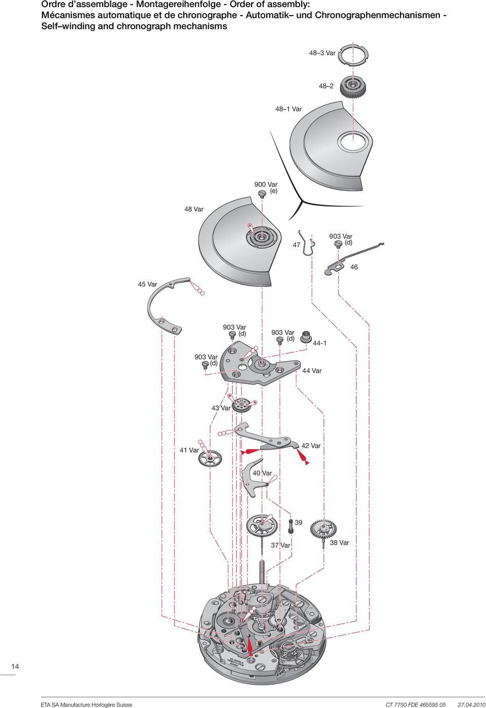 chronograph mechanisms 48 3 Var 48 2 48 1 Var 900 Var (e) 48 Var 47 46 45 Var 44-1