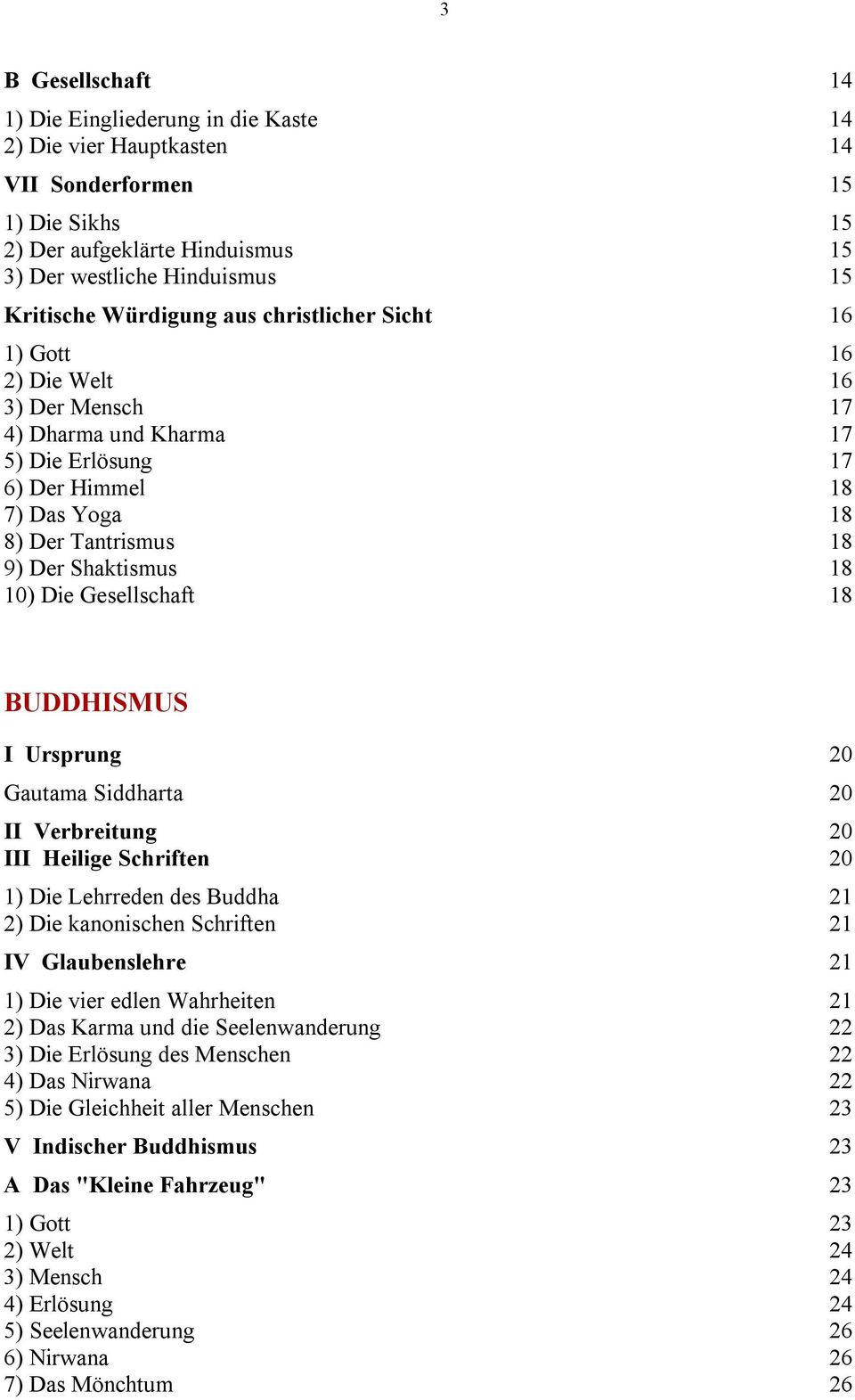 Die Gesellschaft 18 BUDDHISMUS I Ursprung 20 Gautama Siddharta 20 II Verbreitung 20 III Heilige Schriften 20 1) Die Lehrreden des Buddha 21 2) Die kanonischen Schriften 21 IV Glaubenslehre 21 1) Die