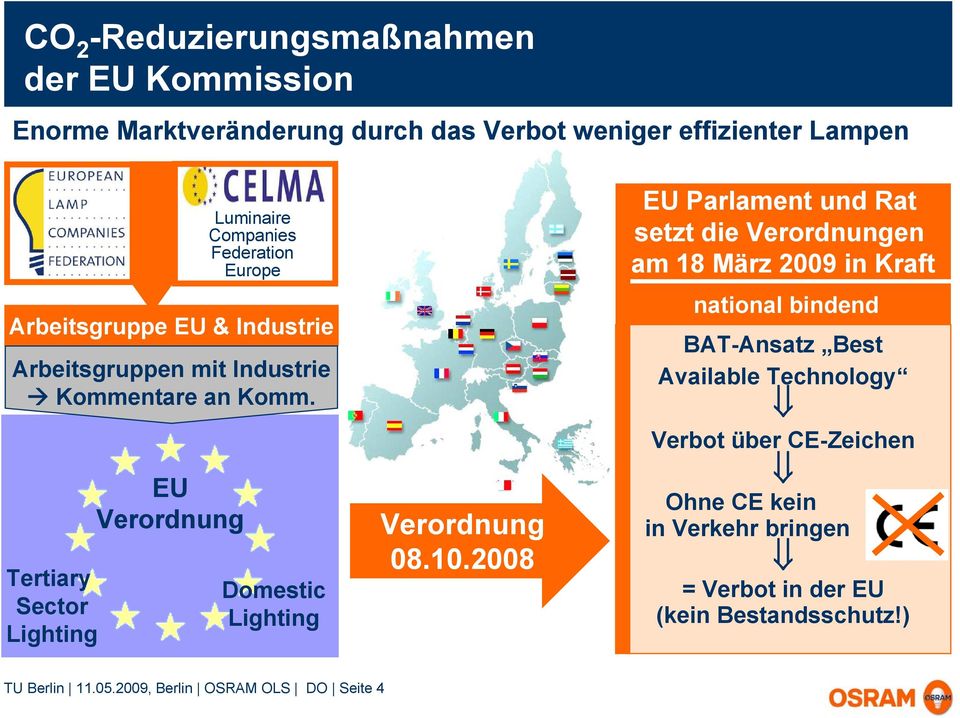 Tertiary Sector Lighting EU Verordnung Luminaire Companies Federation Europe Domestic Lighting Verordnung 08.10.