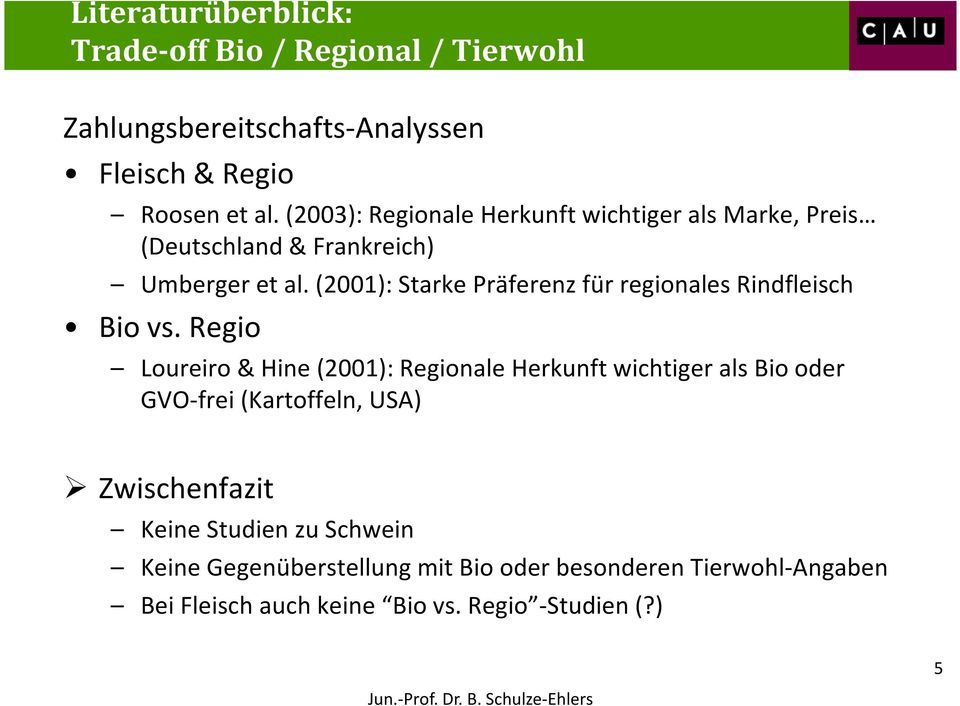 (2001): Starke Präferenz für regionales Rindfleisch Bio vs.