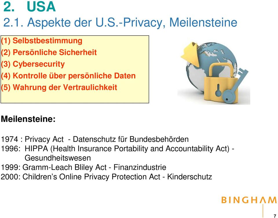 -Privacy, Meilensteine (1) Selbstbestimmung (2) Persönliche Sicherheit (3) Cybersecurity (4) Kontrolle über