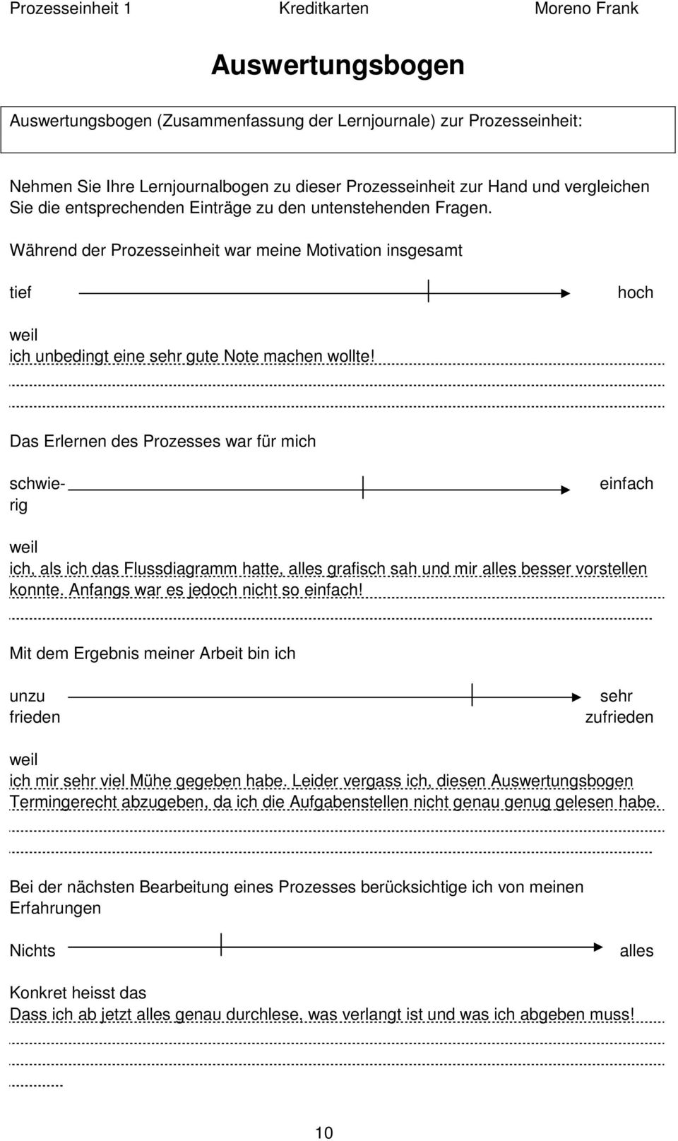 Das Erlernen des Prozesses war für mich schwierig einfach weil ich, als ich das Flussdiagramm hatte, alles grafisch sah und mir alles besser vorstellen konnte. Anfangs war es jedoch nicht so einfach!