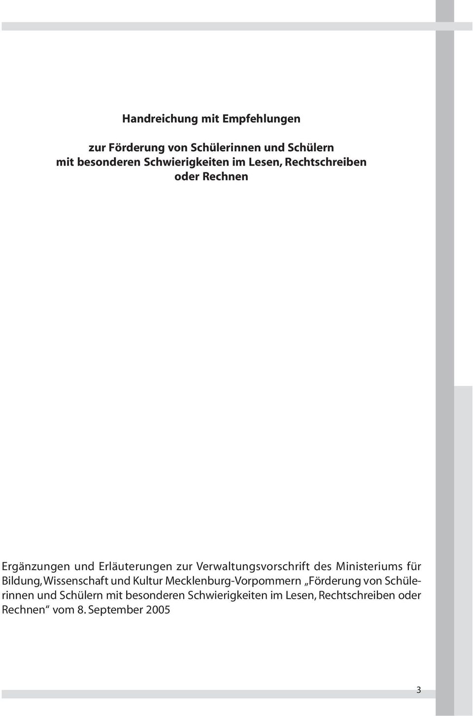 Verwaltungsvorschrift des Ministeriums für Bildung, Wissenschaft und Kultur Mecklenburg-Vorpommern