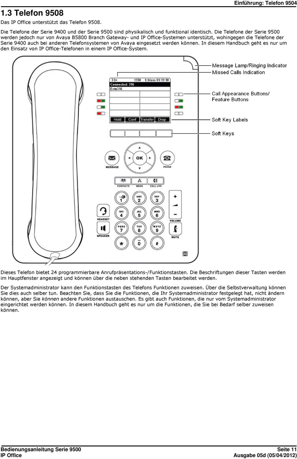 werden können. In diesem Handbuch geht es nur um den Einsatz von -Telefonen in einem -System. Dieses Telefon bietet 24 programmierbare Anrufpräsentations-/Funktionstasten.