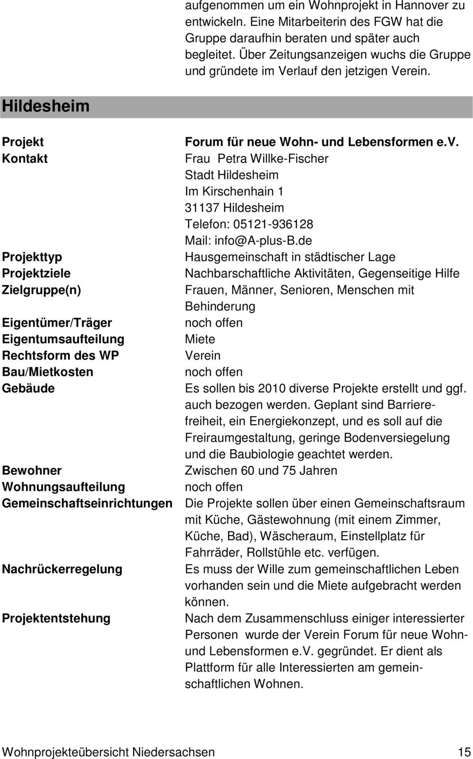 Kontakt Frau Petra Willke-Fischer Stadt Hildesheim Im Kirschenhain 1 31137 Hildesheim Telefon: 05121-936128 Mail: info@a-plus-b.