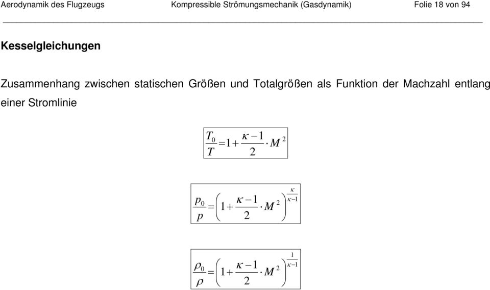 Kesselgleichungen Zusammenhang zwischen statischen