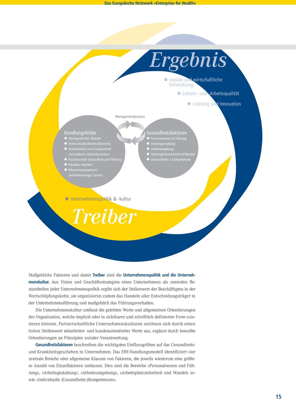 Gesundheitsfaktoren Personalwesen & Führung Arbeitsgestaltung Arbeitsumgebung Arbeitsplatzsicherheit & Wandel (Gesundheits-) Kompetenzen Unternehmenspolitik & -kultur Treiber Maßgebliche Faktoren und