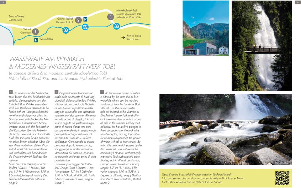 eindrucksvolles Naturschauspiel bieten die drei Reinbach-Wasserfälle, die ausgehend von der Ortschaft Bad Winkel erreichbar sind.