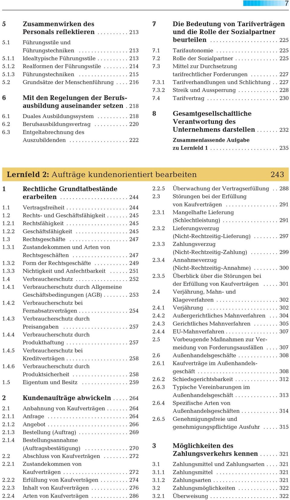 ......... 218 6.2 Berufsausbildungsvertrag........... 220 6.3 Entgeltabrechnung des Auszubildenden................... 222 7 Die Bedeutung von Tarifverträgen und die Rolle der Sozialpartner beurteilen.