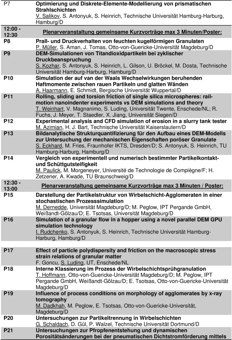 Müller, S. Aman, J. Tomas, Otto-von-Guericke-Universität DEM-Simulationen von Titandioxidpartikeln bei zyklischer Druckbeanspruchung S. Kozhar, S. Antonyuk, S. Heinrich, L. Gilson, U. Bröckel, M.