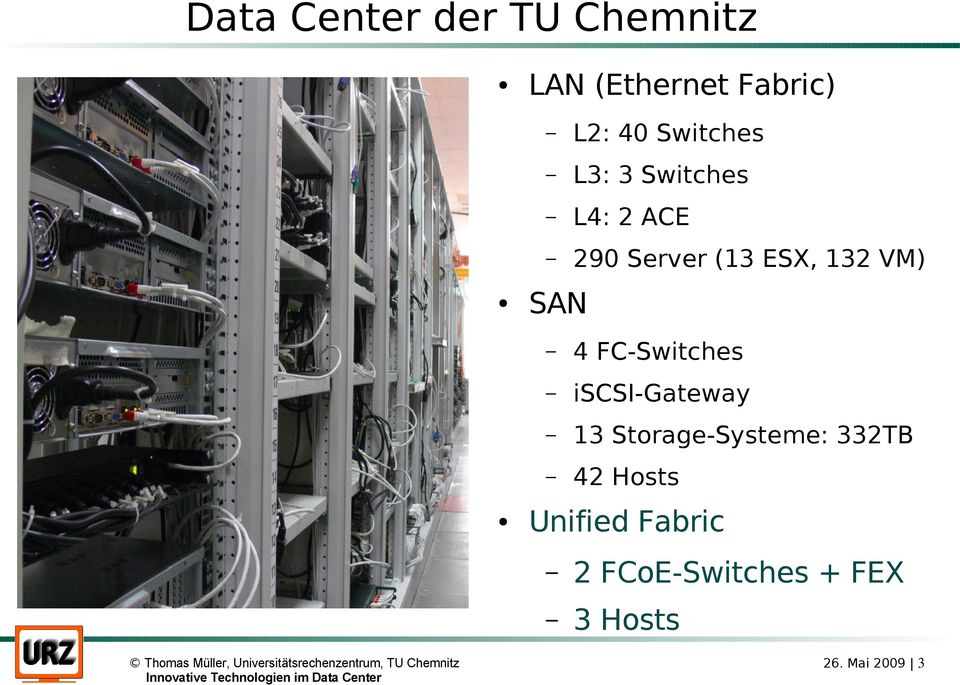 SAN 4 FC-Switches iscsi-gateway 13 Storage-Systeme: 332TB 42