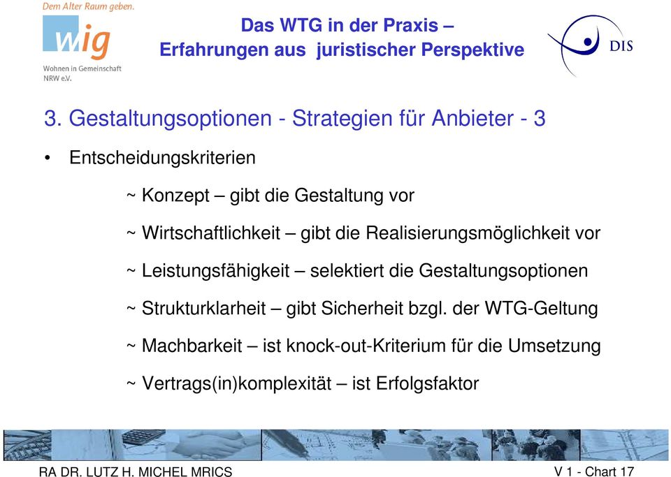 Gestaltungsoptionen ~ Strukturklarheit gibt Sicherheit bzgl.