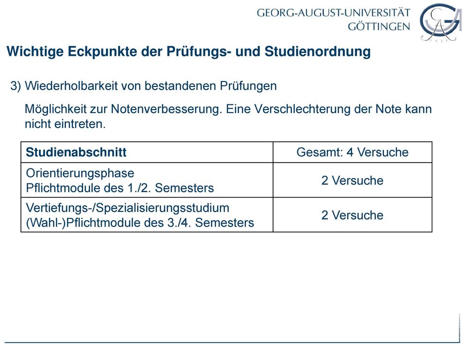 Eine Verschlechterung der Note kann nicht eintreten.