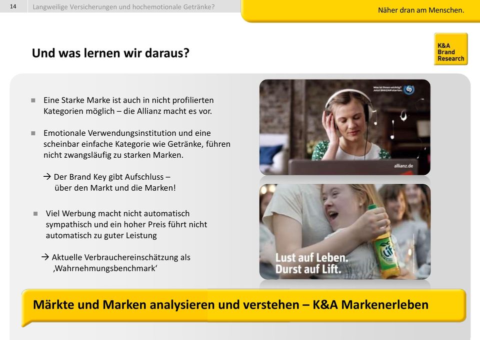 Der Brand Key gibt Aufschluss über den Markt und die Marken!