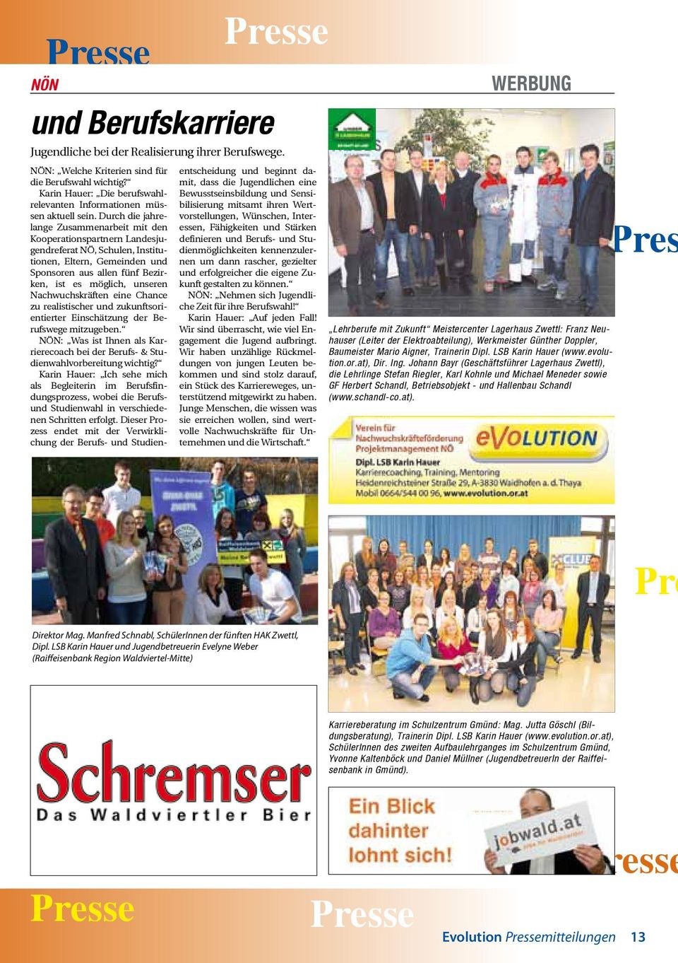 Waidhofner Zeitung WERBUNG] von JOECWOLF (Color Bogen) Pres Direktor Mag.