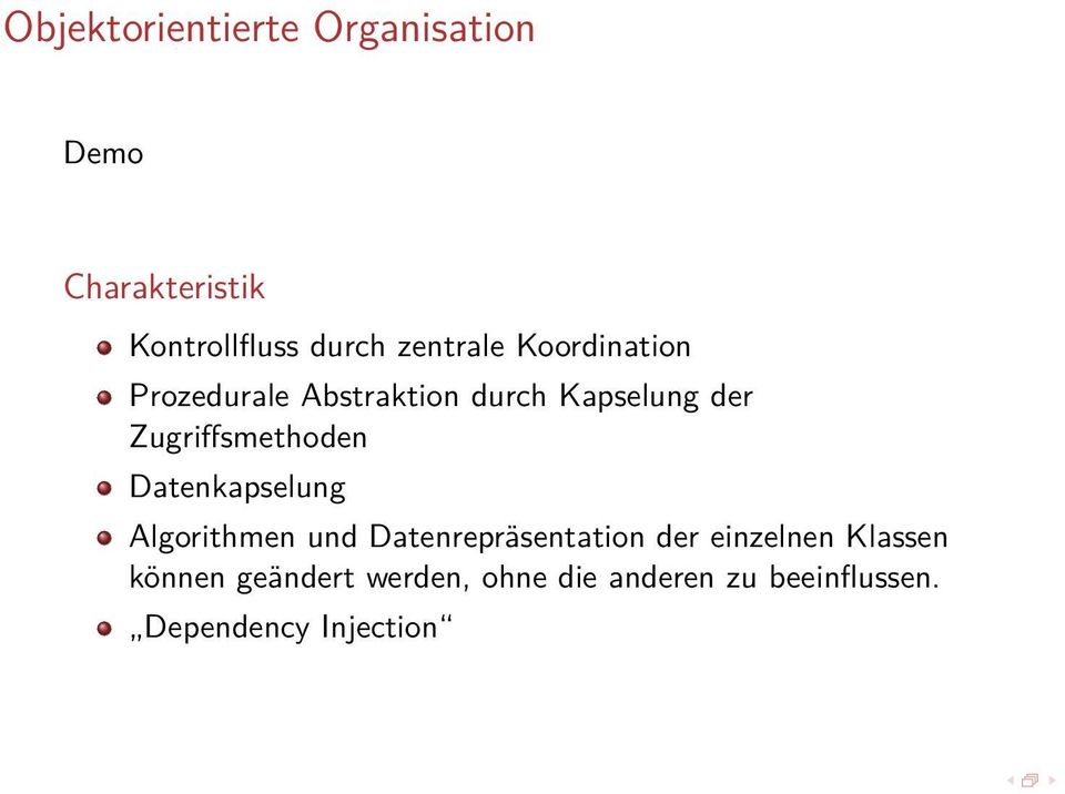 smethoden Datenkapselung Algorithmen und Datenrepräsentation der einzelnen