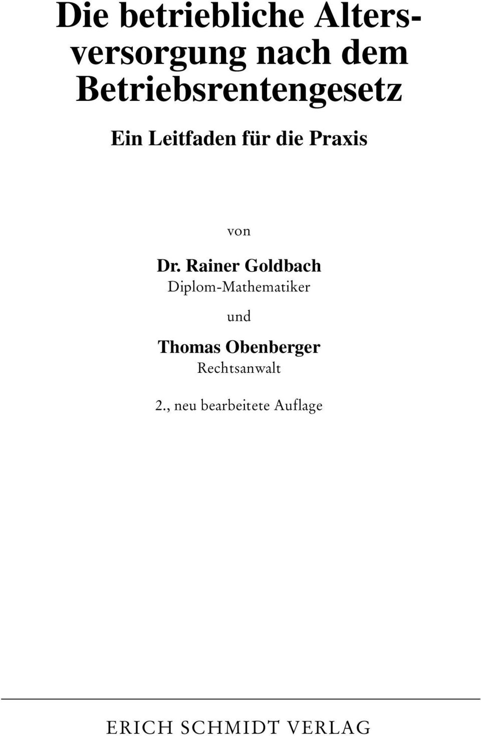 Dr. Rainer Goldbach Diplom-Mathematiker und Thomas