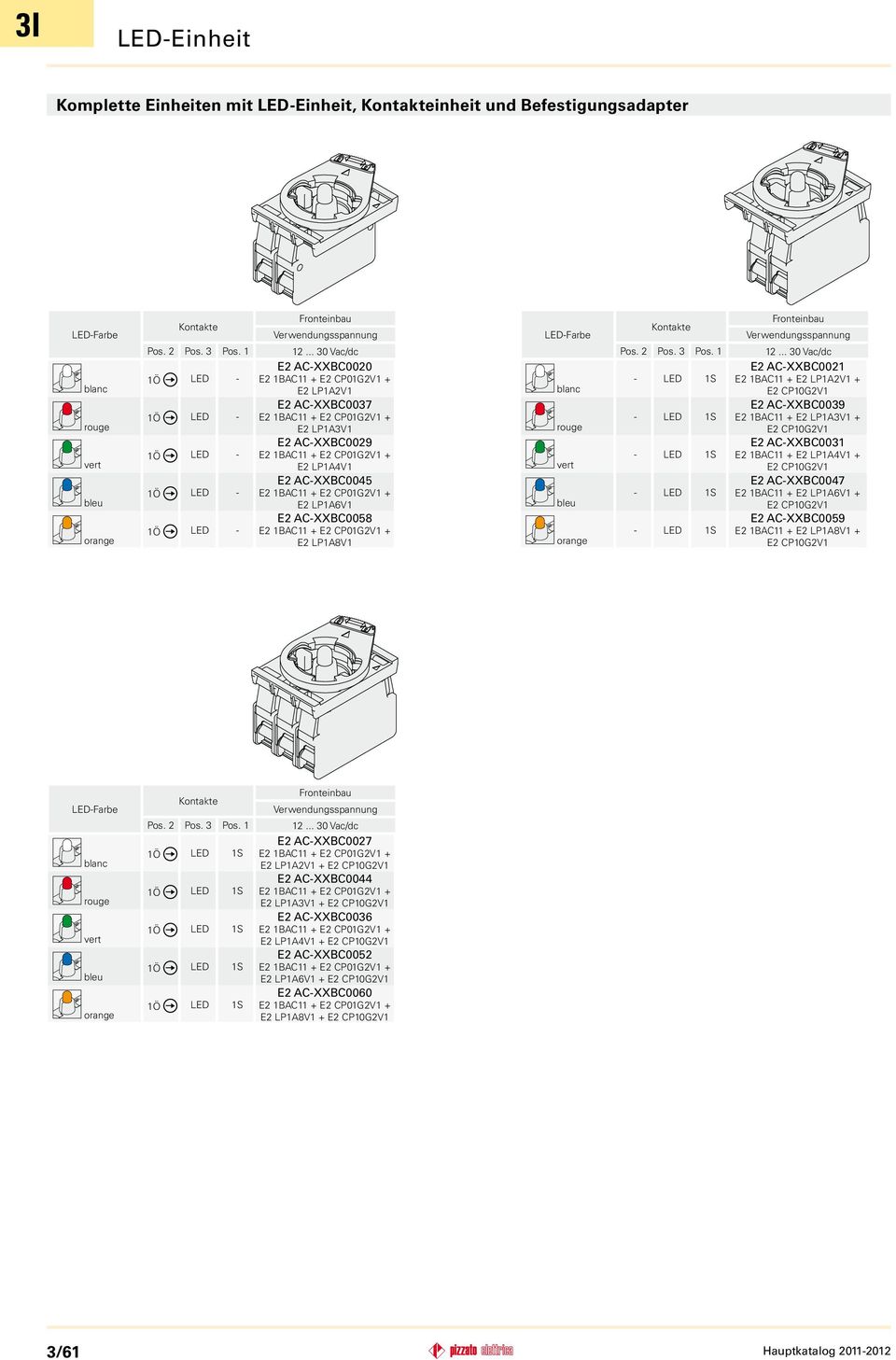 1BAC11 + E2 LP1A3V1 + E2 AC-XXBC0031 - LED 1S E2 1BAC11 + E2 LP1A4V1 + E2 AC-XXBC0047 - LED 1S E2 1BAC11 + E2 LP1A6V1 + E2 AC-XXBC0059 - LED 1S E2 1BAC11 + E2 LP1A8V1 +