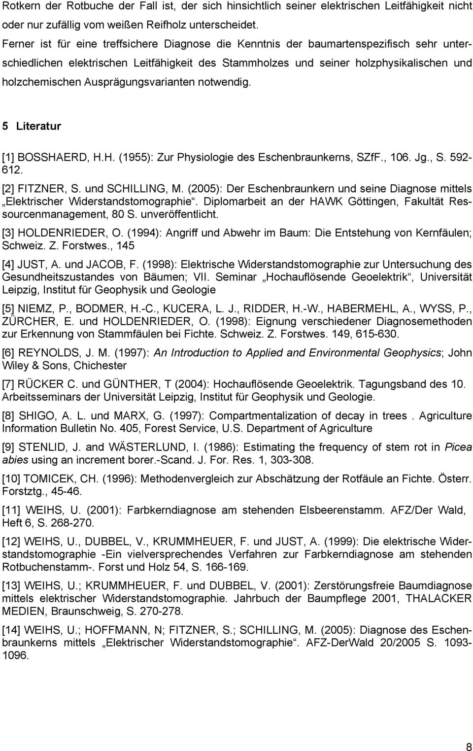 Ausprägungsvarianten notwendig. 5 Literatur [1] BOSSHAERD, H.H. (1955): Zur Physiologie des Eschenbraunkerns, SZfF., 106. Jg., S. 592-612. [2] FITZNER, S. und SCHILLING, M.