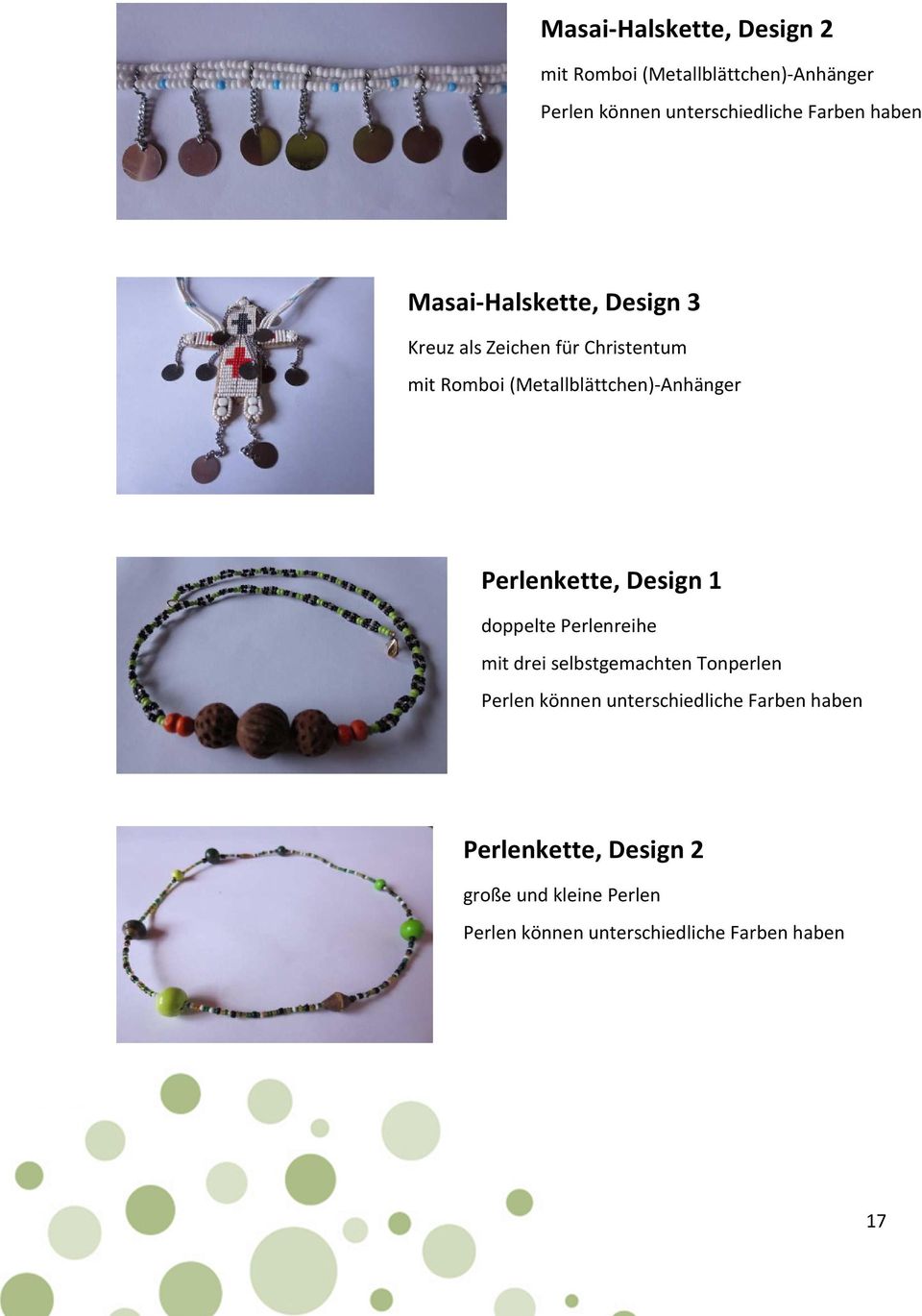 (Metallblättchen)-Anhänger Perlenkette, Design 1 doppelte Perlenreihe