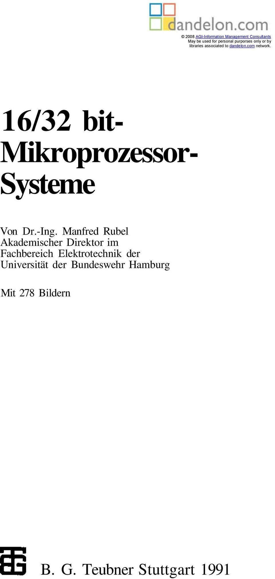 16/32 bit- Mikroprozessor- Systeme Von Dr.-Ing.