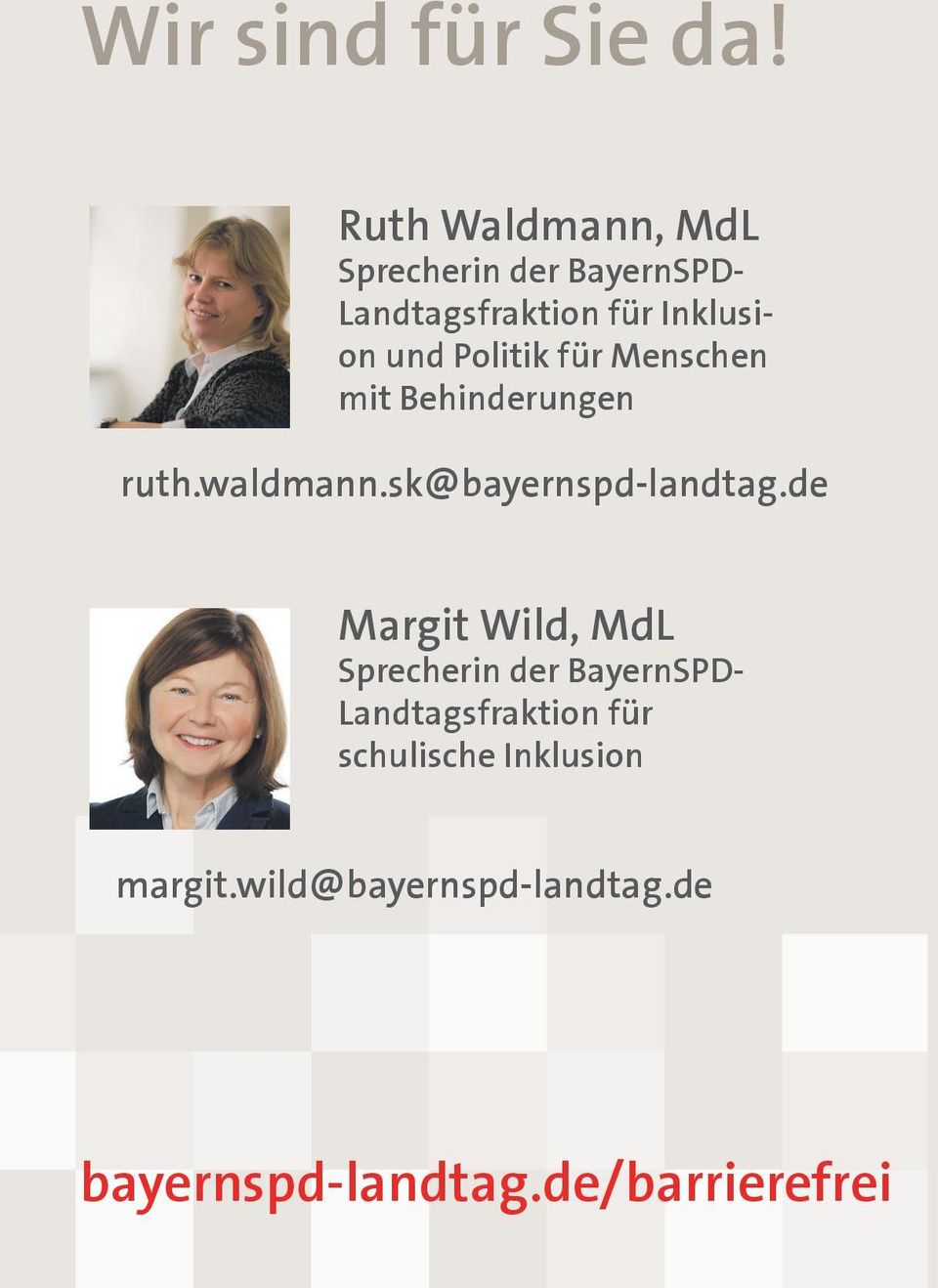 Politik für Menschen mit Behinderungen ruth.waldmann.sk@bayernspd-landtag.