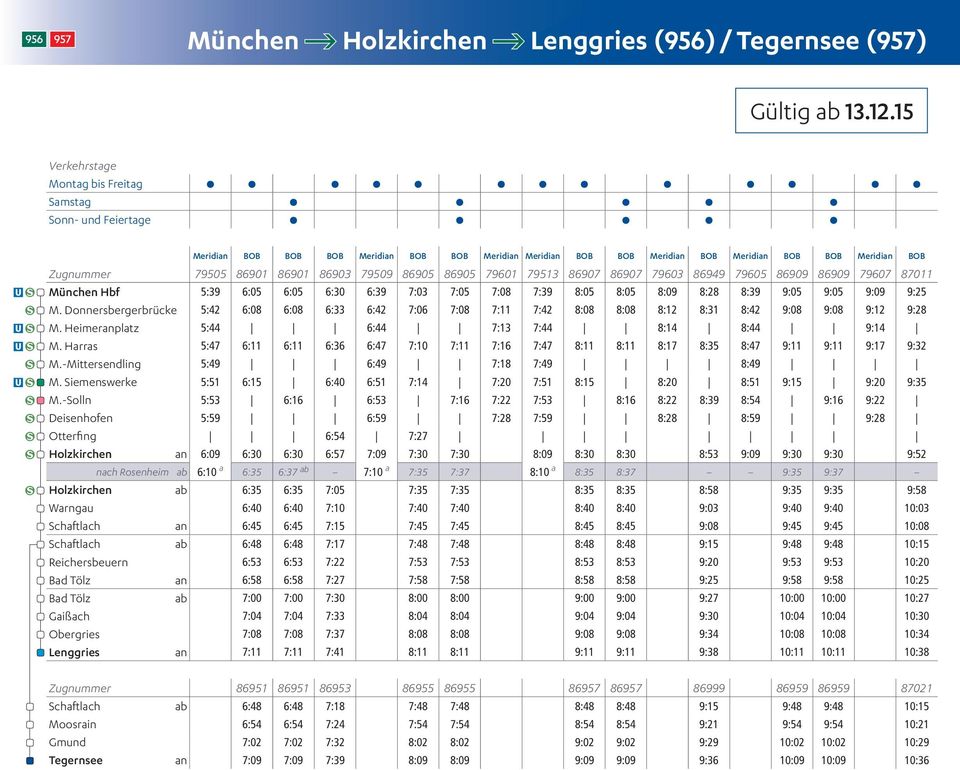 Donnersbergerbrücke 5:42 6:08 6:08 6:33 6:42 7:06 7:08 7:11 7:42 8:08 8:08 8:12 8:31 8:42 9:08 9:08 9:12 9:28 M. Heimeranplatz 5:44 6:44 7:13 7:44 8:14 8:44 9:14 M.