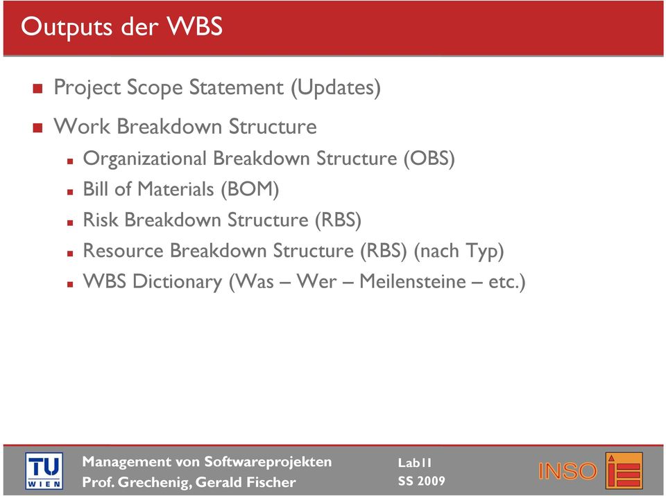 Materials (BOM) Risk Breakdown Structure (RBS) Resource