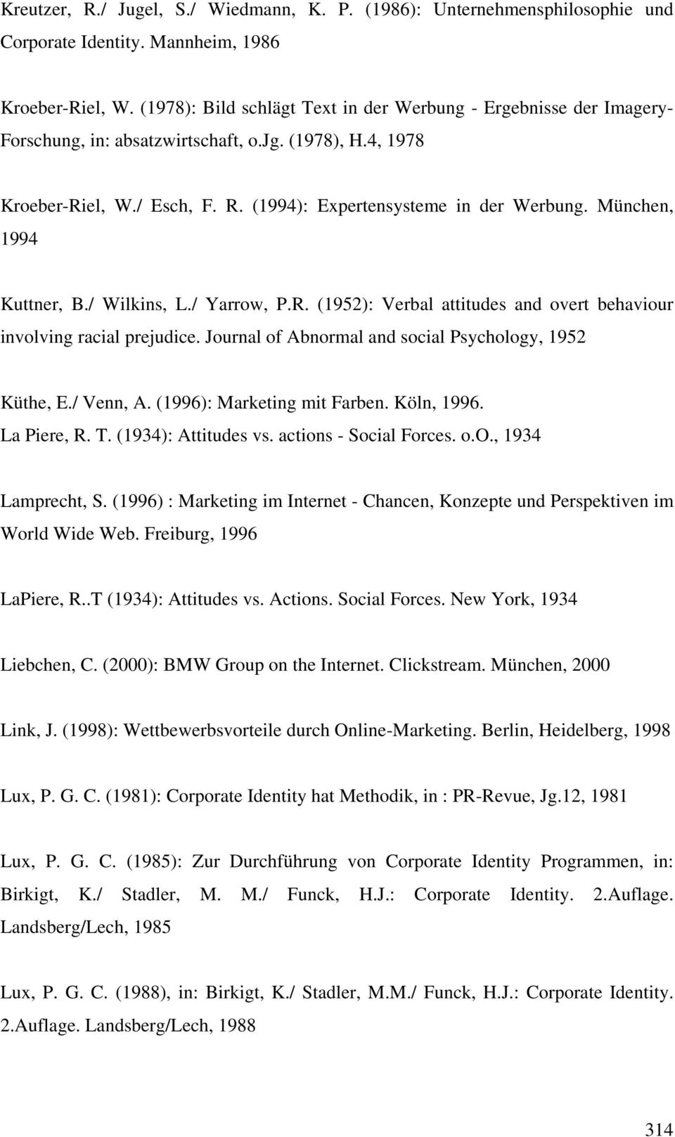 München, 1994 Kuttner, B./ Wilkins, L./ Yarrow, P.R. (1952): Verbal attitudes and overt behaviour involving racial prejudice. Journal of Abnormal and social Psychology, 1952 Küthe, E./ Venn, A.
