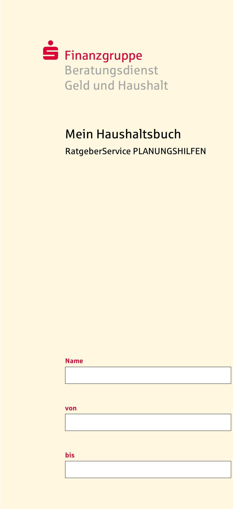 Planungshilfen Geld Finanzgruppe ~ Haushaltsbuch Ratgeber & Planung Spk