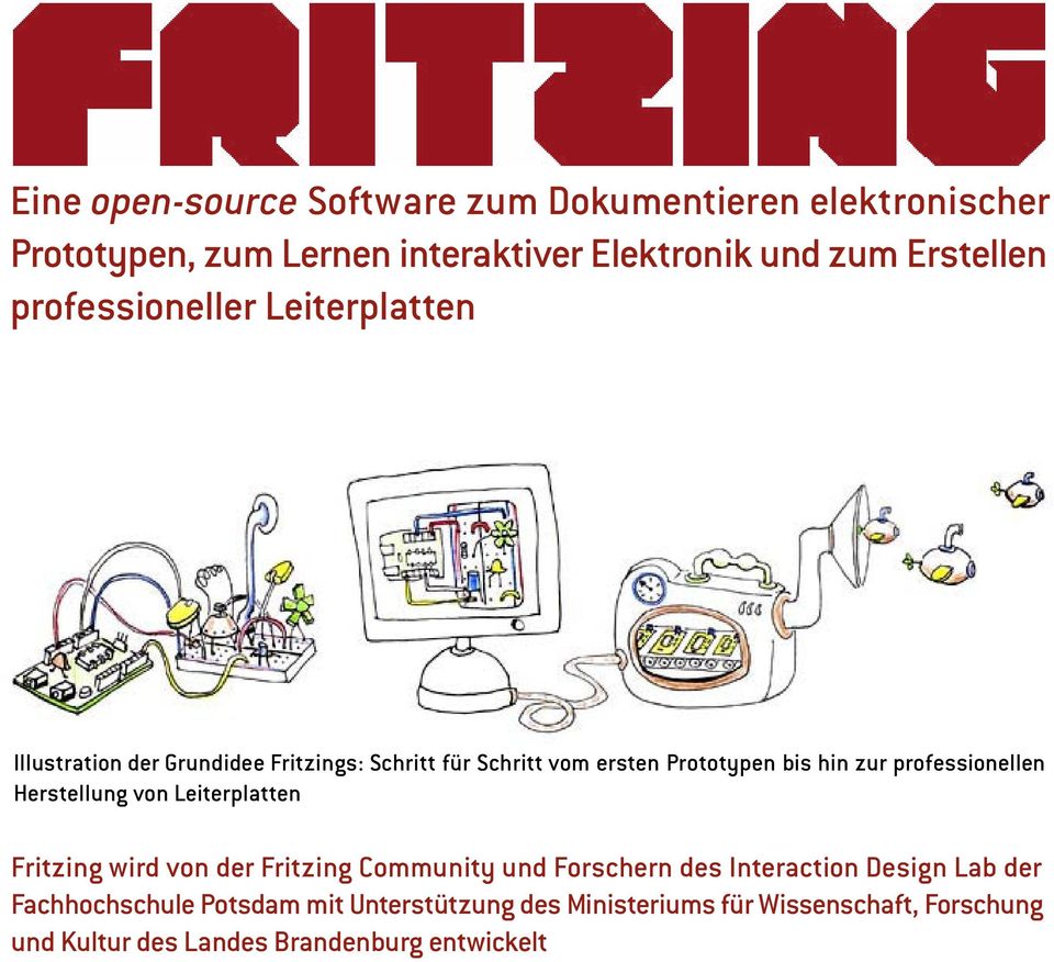 professionellen Herstellung von Leiterplatten Fritzing wird von der Fritzing Community und Forschern des Interaction Design