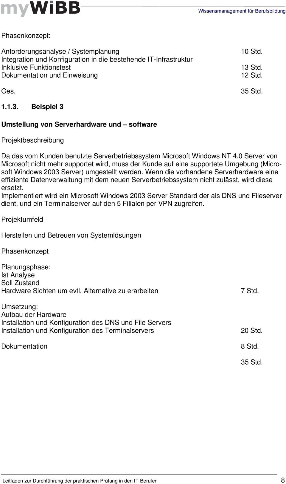 0 Server von Microsoft nicht mehr supportet wird, muss der Kunde auf eine supportete Umgebung (Microsoft Windows 2003 Server) umgestellt werden.