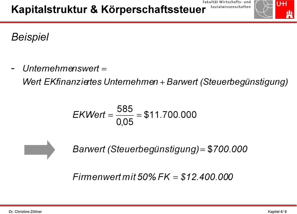 (Steuerbegünstigung) EKWert 585 0,05 $11.700.