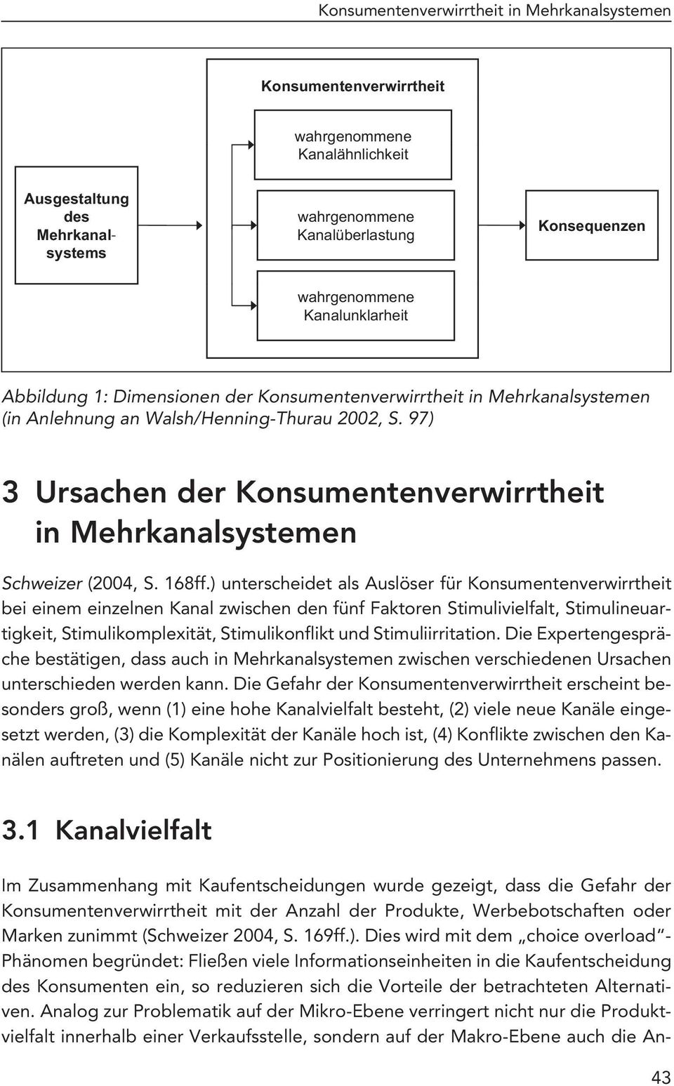 97) 3 Ursachen der Konsumentenverwirrtheit in Mehrkanalsystemen Schweizer (2004, S. 168ff.