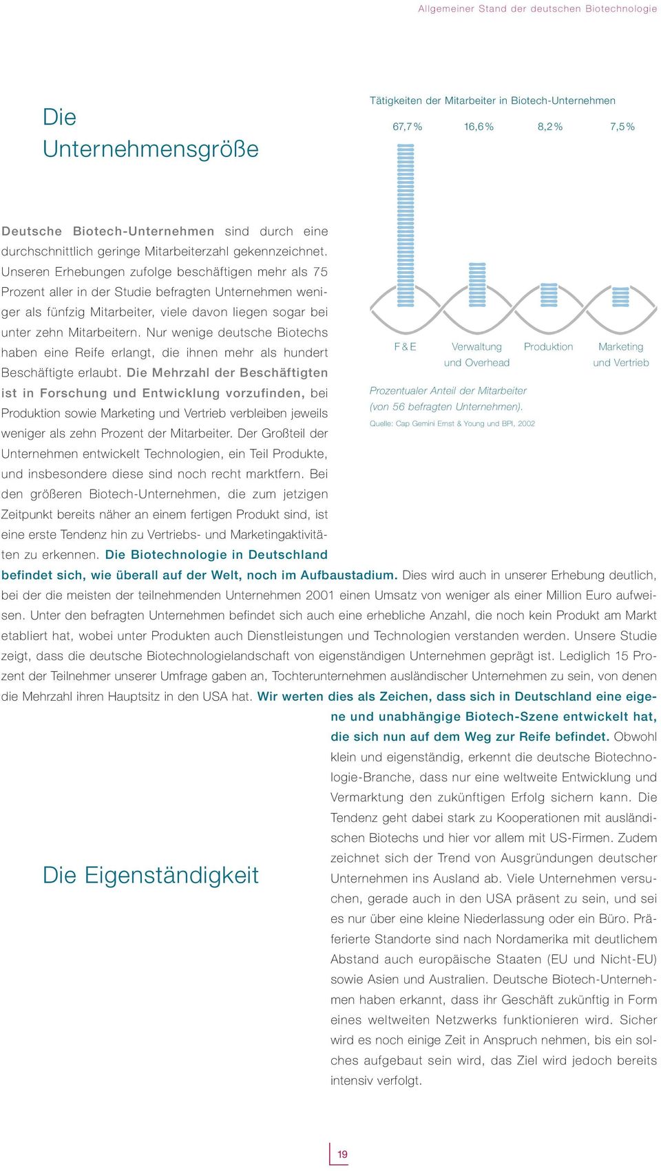 Unseren Erhebungen zufolge beschäftigen mehr als 75 Prozent aller in der Studie befragten Unternehmen weniger als fünfzig Mitarbeiter, viele davon liegen sogar bei unter zehn Mitarbeitern.