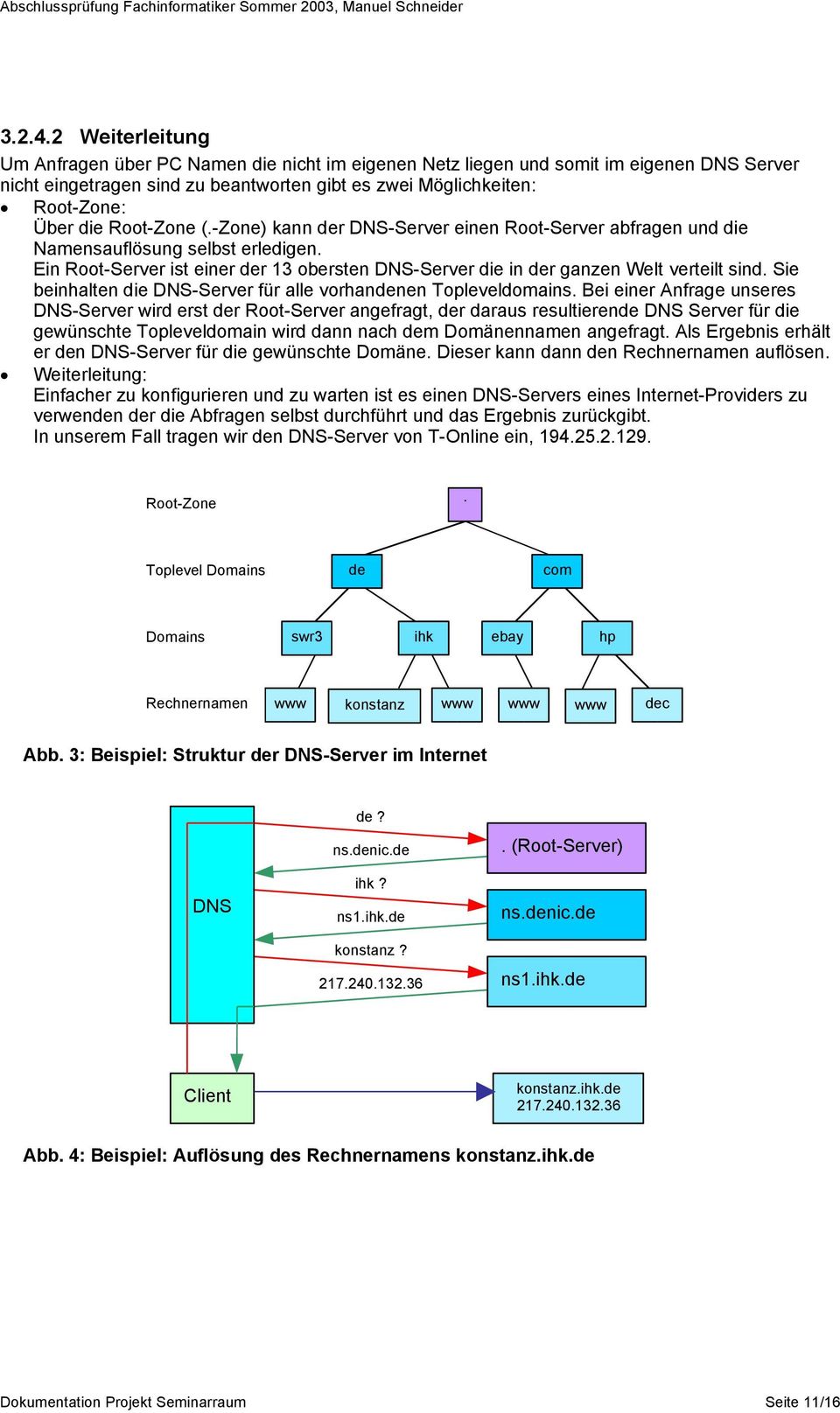 Root-Zone (.-Zone) kann der DNS-Server einen Root-Server abfragen und die Namensauflösung selbst erledigen. Ein Root-Server ist einer der 13 obersten DNS-Server die in der ganzen Welt verteilt sind.