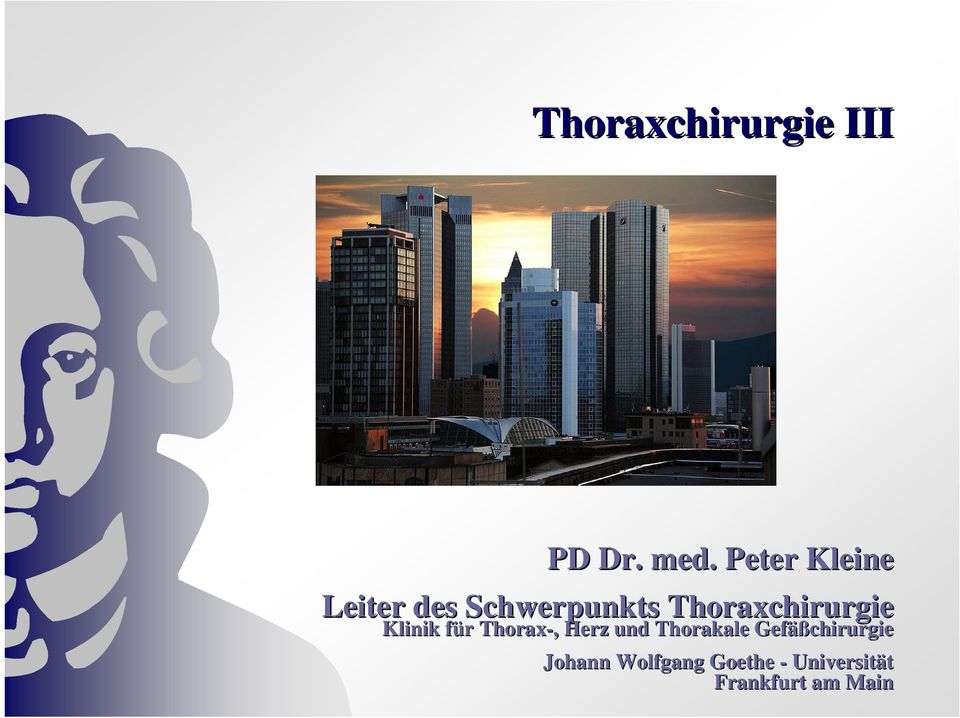 Thoraxchirurgie Klinik für f r